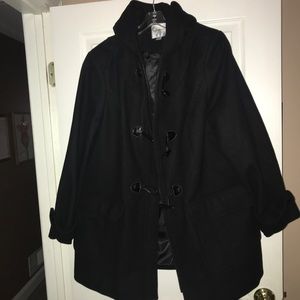 Never been worn, Black peacoat with Hood